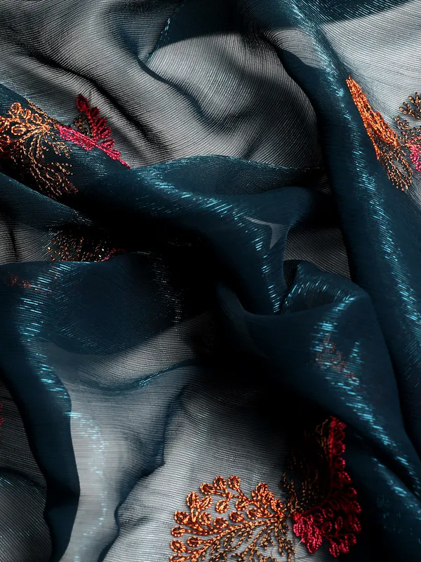 Blue_Shimmer_Full_Saree_Fancy_Border_With_Swaroski_Diamond_Work
