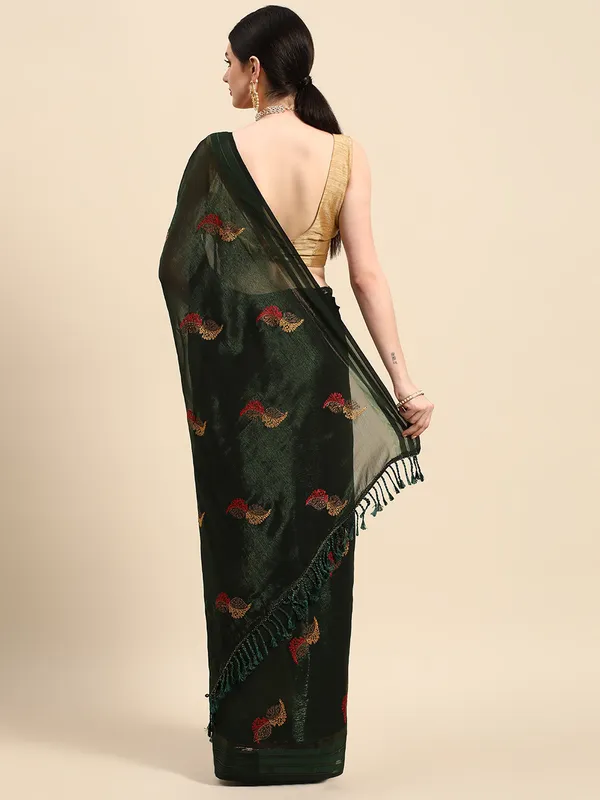 Green_Shimmer_Full_Saree_Fancy_Border_With_Swaroski_Diamond_Work