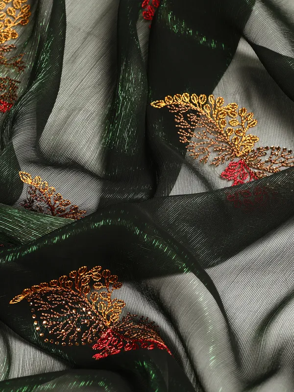 Green_Shimmer_Full_Saree_Fancy_Border_With_Swaroski_Diamond_Work