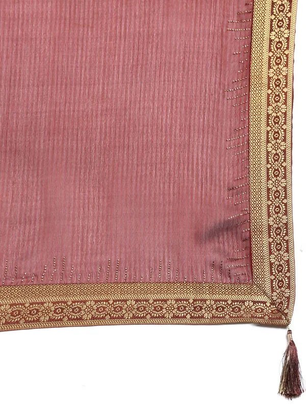 Brown_Moss_Silk_Designer_Saree