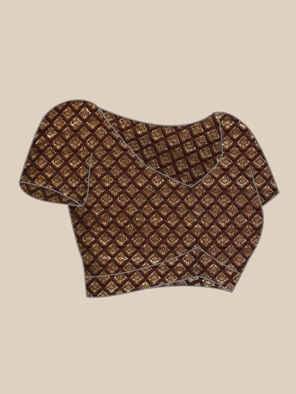 Brown_Moss_Silk_Designer_Saree