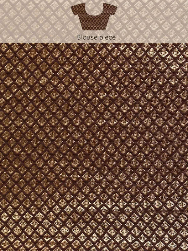 Brown_Moss_Silk_Designer_Saree