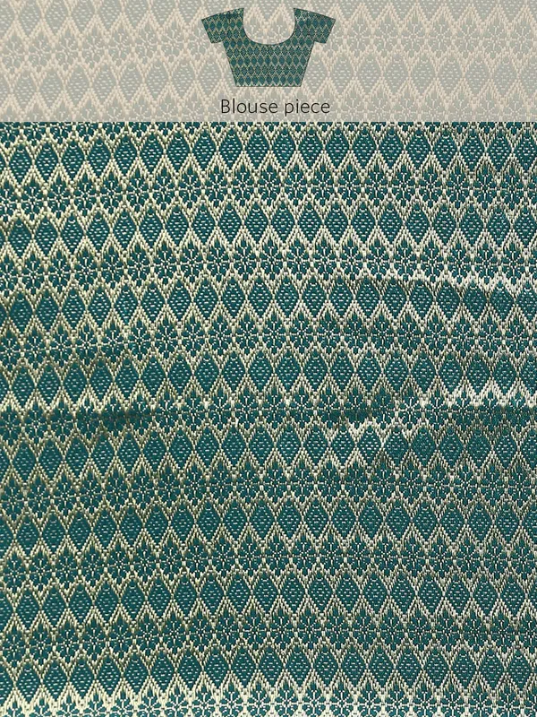 Teal_Blue_Moss_Silk_Designer_Saree