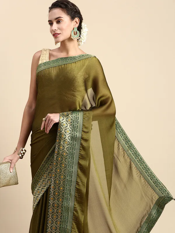 Mehndi_Moss_Silk_Designer_Saree
