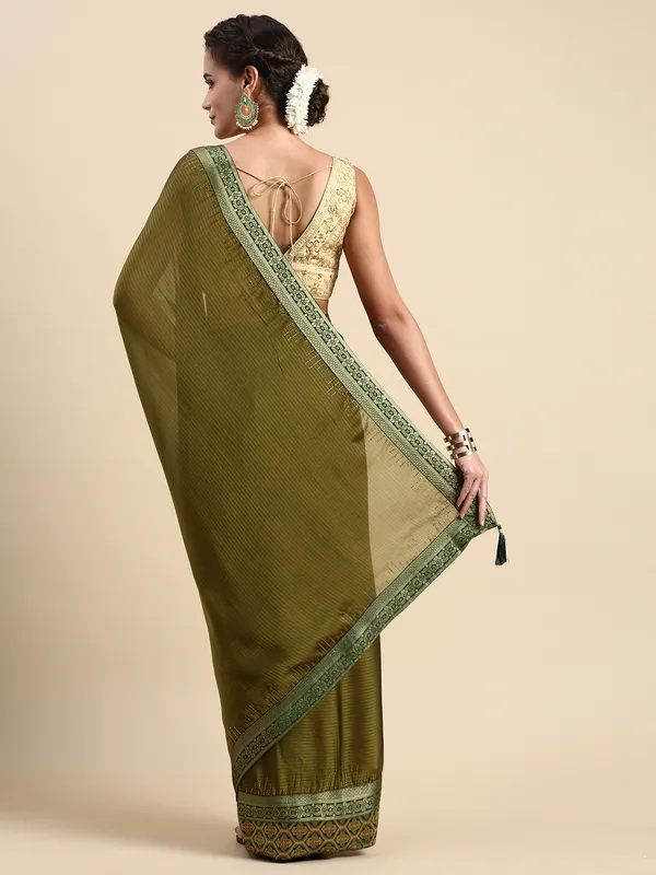 Mehndi_Moss_Silk_Designer_Saree
