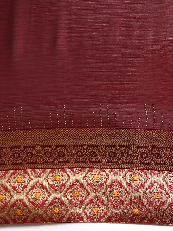 Maroon_Moss_Silk_Designer_Saree