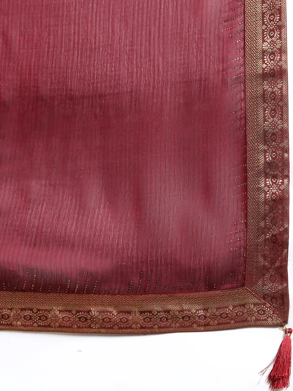 Maroon_Moss_Silk_Designer_Saree