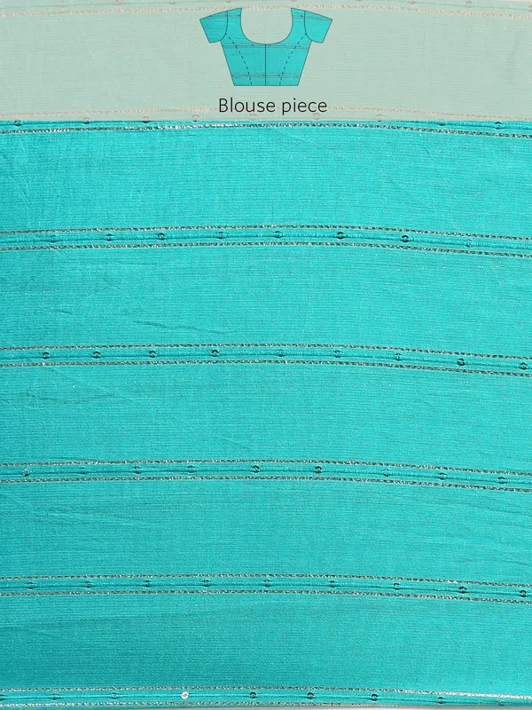 Turquoise_Green_Shimmer_Chiffon_Embroidery_Border_with_Foil_Work_Saree