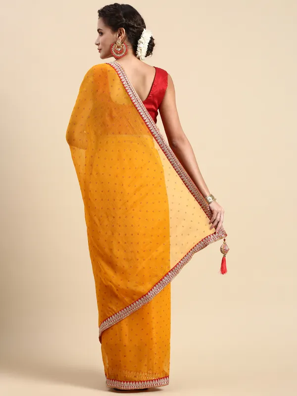 Green_Shimmer_Chiffon_Embroidery_Border_with_Foil_Work_Saree