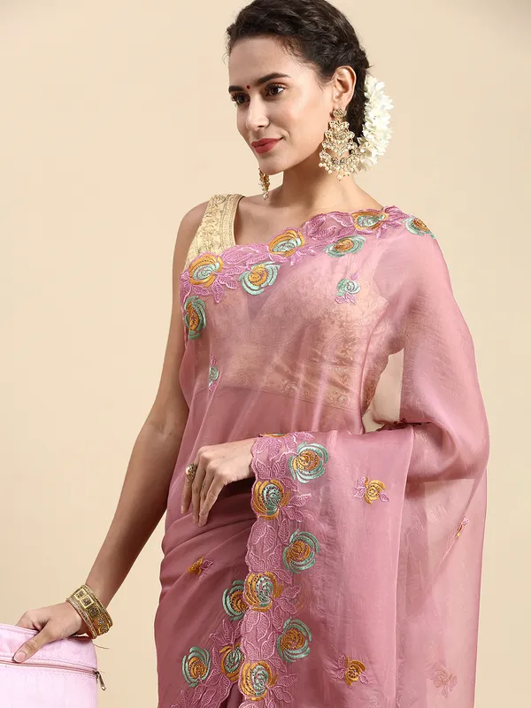 Purple_Soft_Orgenza_Swarovski_Work_Embroidery_Saree