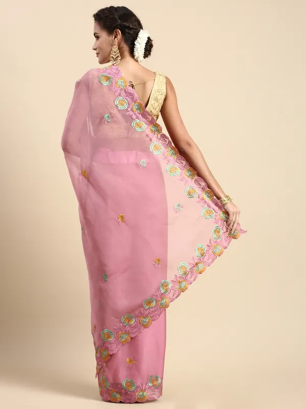 Purple_Soft_Orgenza_Swarovski_Work_Embroidery_Saree