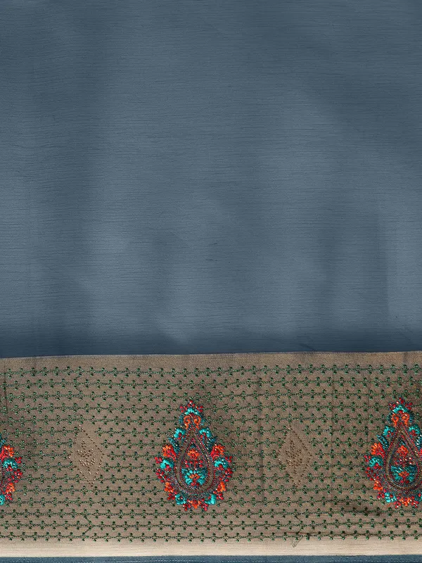 Indian_Women_Blue_Viscoss_Chiffon_Swarovski_with_Embroidery_work