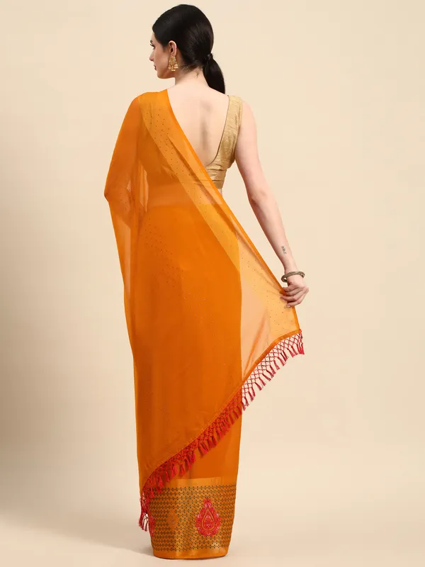 Indian_Women_Yellow_Viscoss_Chiffon_Swarovski_with_Embroidery_work