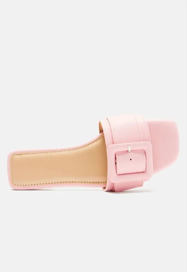 Pink_Flat_Square_Toe_Sandals_For_Women