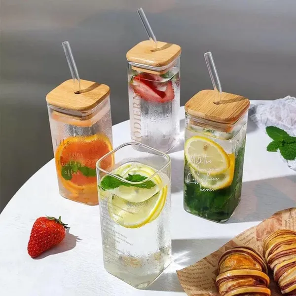 350ml_Drink_Coffee_Glass_Cup_with_Lid_and_Straw_Transparent,_Clear_Set_of_(1)