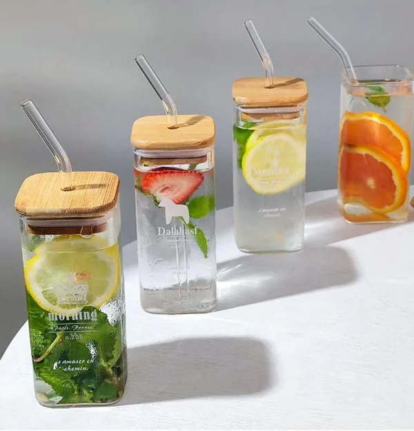 350ml_Drink_Coffee_Glass_Cup_with_Lid_and_Straw_Transparent,_Clear_Set_of_(1)