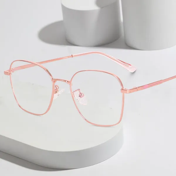 Rose_Gold_Hexagon_Small/Medium_Metal_Blue_Light_Blocking_Computer_Glasses_(35025RG)_-_For_Unisex
