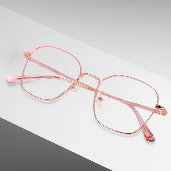 Rose_Gold_Hexagon_Small/Medium_Metal_Blue_Light_Blocking_Computer_Glasses_(35025RG)_-_For_Unisex