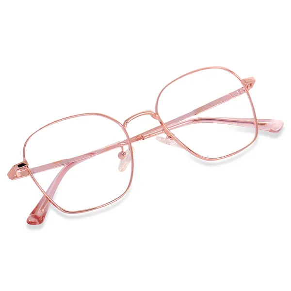 Rose_Gold_Hexagon_Small/Medium_Metal_Blue_Light_Blocking_Computer_Glasses_(35025RG)_-_For_Unisex