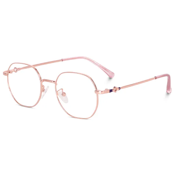 Rose_Gold_Hexagon_Small/Medium_Metal_Blue_Light_Blocking_Computer_Glasses_(35026RG)_-_For_Unisex