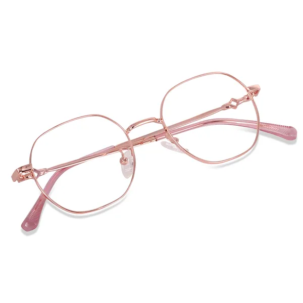 Rose_Gold_Hexagon_Small/Medium_Metal_Blue_Light_Blocking_Computer_Glasses_(35026RG)_-_For_Unisex