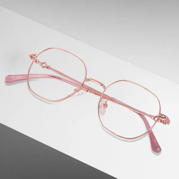 Rose_Gold_Hexagon_Small/Medium_Metal_Blue_Light_Blocking_Computer_Glasses_(35026RG)_-_For_Unisex