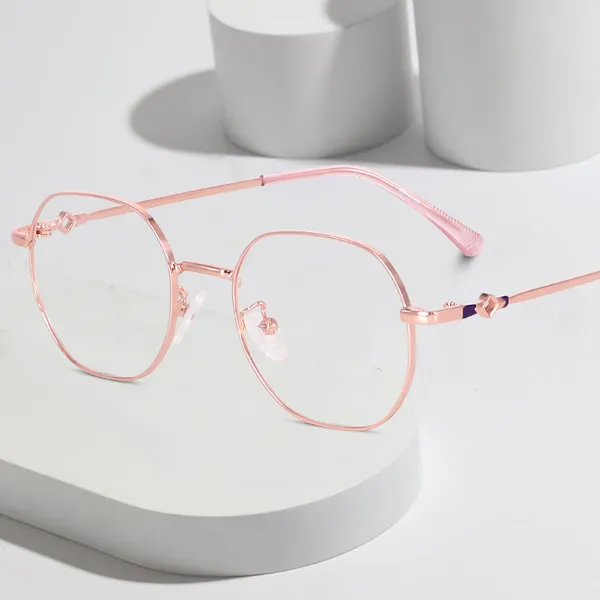 Rose_Gold_Hexagon_Small/Medium_Metal_Blue_Light_Blocking_Computer_Glasses_(35026RG)_-_For_Unisex