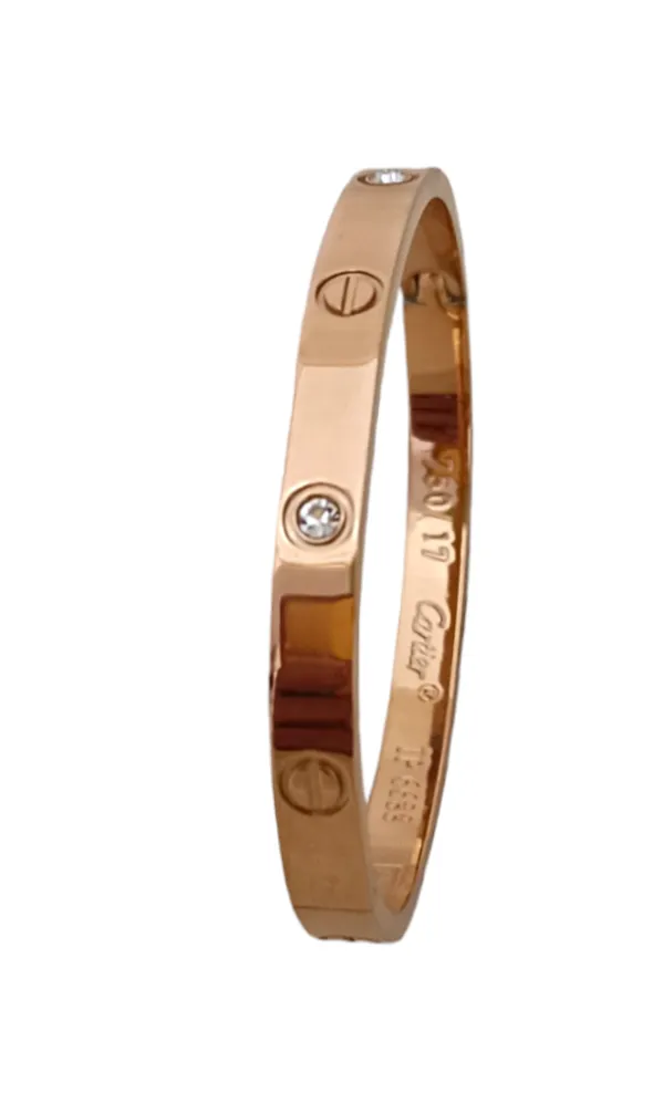 Evy Rose Gold Plated Cartier Embossed First Copy Stainless Steel Anti Tarnish Guaranteed Bracelet Price in India Buy Evy Rose Gold Plated Cartier