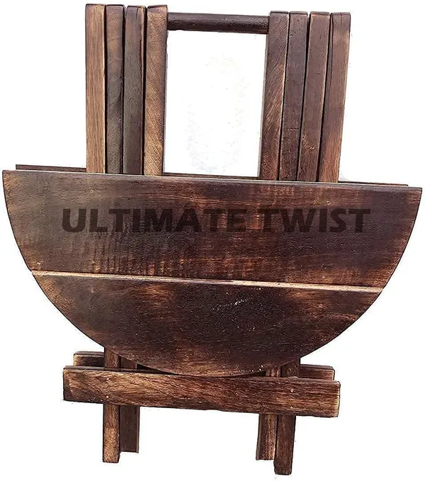 Wood_Antique_Round_Folding_Stool