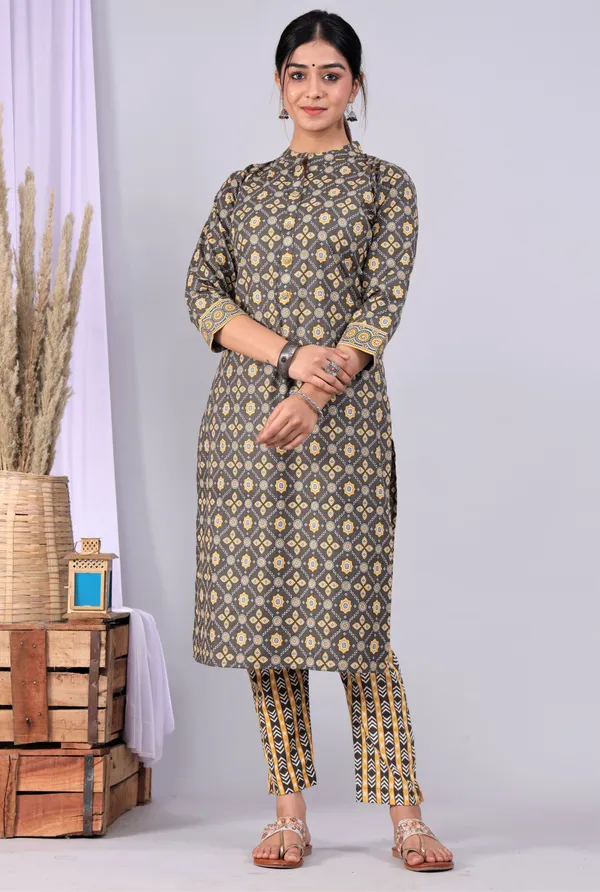 Grey_Pure_Cotton_Printed_Casual_Wear_Kurti_For_Women
