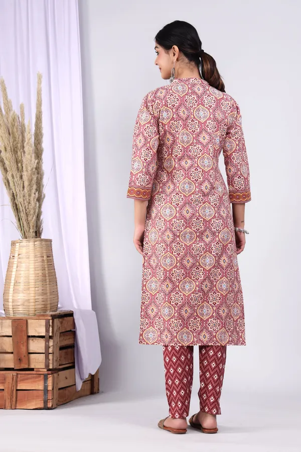 Dark_Peach_Pure_Cotton_Printed_Casual_Wear_Kurti_For_women