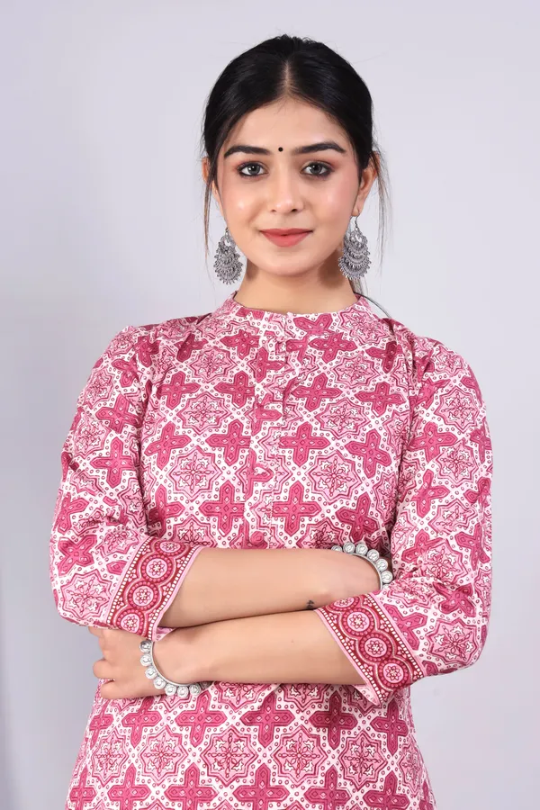 Pink_Pure_Cotton_Printed_Casual_Wear_Kurti_For_women