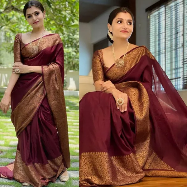 Maroon_Royal_Lichi_Silk_Saree_With_Intricate_Detailing