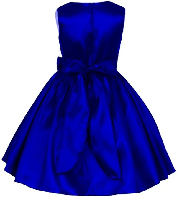 Royal_Blue_Solid_V-Neck_Dress_For_Girls