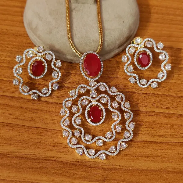 Sanvi Jewels Ruby Diamond Pattern Luxurious Pendant Set Price in India Buy Sanvi Jewels Ruby Diamond Pattern Luxurious Pendant Set online at undefined