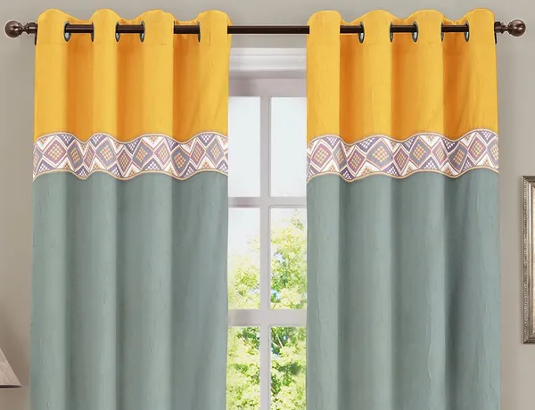 Pack_of_2_Cotton_Masturd_Grey_Arizona_ikatee_Collection_Curtain_Set_for_Window_and_Door