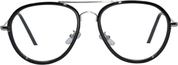 Silver,Black_Full_Rim_Aviator_Frame_(52_Mm)_-_For_Unisex
