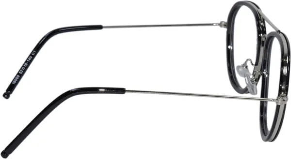 Silver,Black_Full_Rim_Aviator_Frame_(52_Mm)_-_For_Unisex