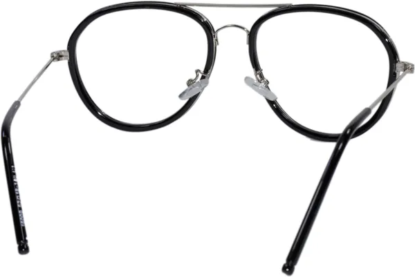 Silver,Black_Full_Rim_Aviator_Frame_(52_Mm)_-_For_Unisex