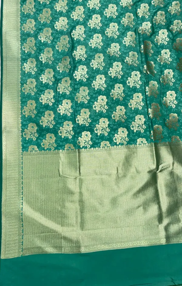 Humairah_Presents_Sea_Green_Katan_Silk_Golden_Zari_Floral_Tilfi_Boota_with_Banarasi_Zari_Border_and_Sea_Green_Blouse