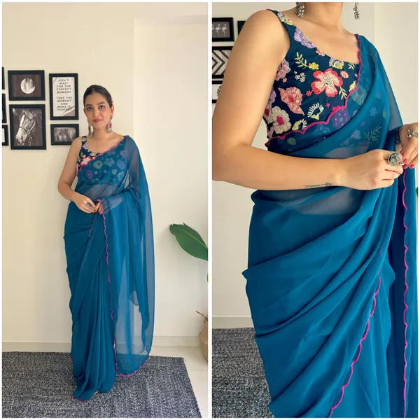 Navy_Blue_Soft_Georgette_Embroidered_Saree_With_Blouse