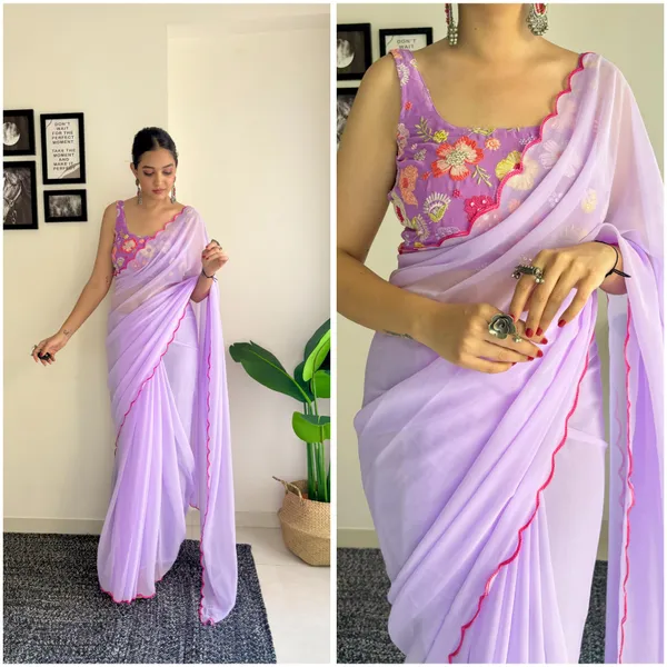 Purple_Soft_Georgette_Embroidered_Saree_With_Blouse