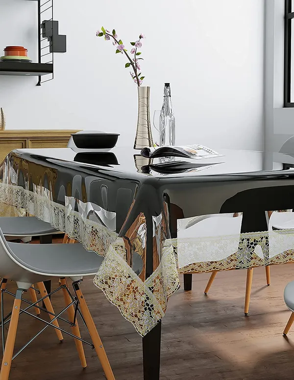 6_Seater_Waterproof_Dining_Table_Cover_with_Golden_Lace_Border,_Transparent_PVC_Plastic_Rectangular_Table_Cover_(Clear_Color,_60X90_Inches,_Pack_of_1)