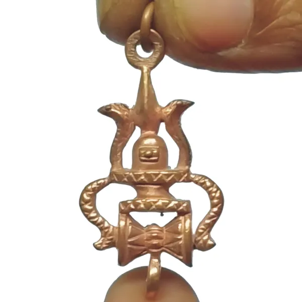 S9038-59_-_Aadhyathmik_Shivling_Damru_Trishul_Pendant_Panchalogam_Panchaloha_Panchdathu_1½inch_4grams