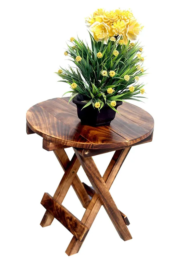 Wood_Antique_Round_Folding_Stool