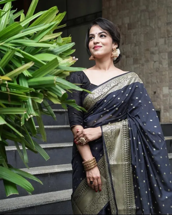 Black_Woven_Kanjivaram_Silk_Saree_with_Saree_Cover