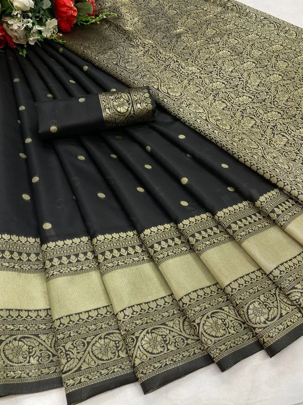 Black_Woven_Kanjivaram_Silk_Saree_with_Saree_Cover