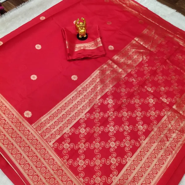 Red,_Yellow_Animal_Print_Kanjivaram_Silk_Saree_with_Saree_Cover