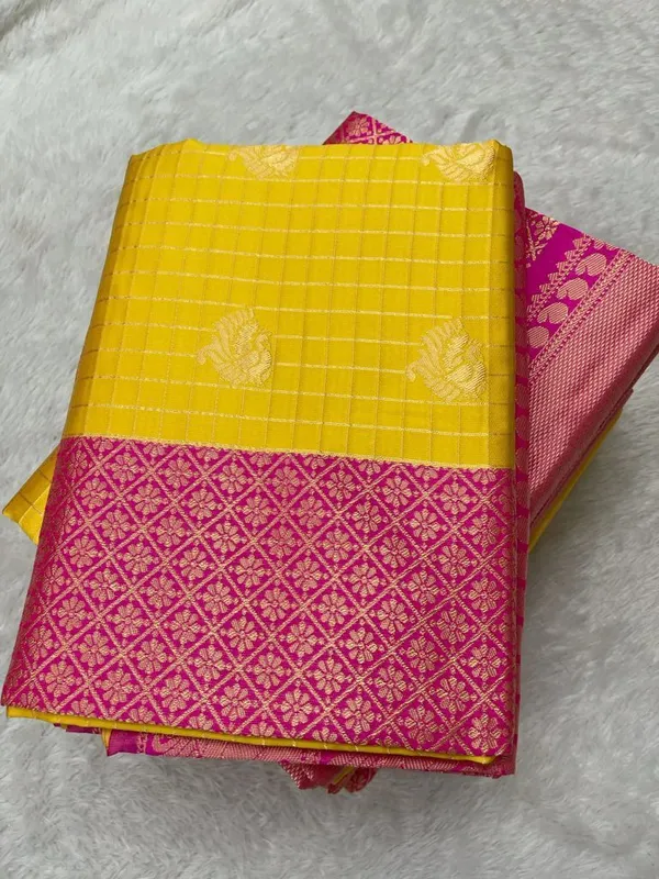 Yellow_Woven_Kanjivaram_Jacquard,_Silk_Saree_with_Saree_Cover