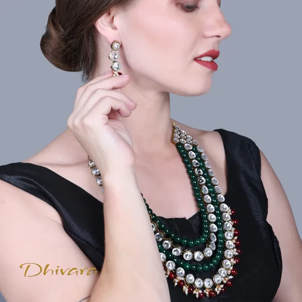 Four_Layer_Green_And_Maroon_Glass,_Alloy_Copper_Jewellery_Set_For_Women